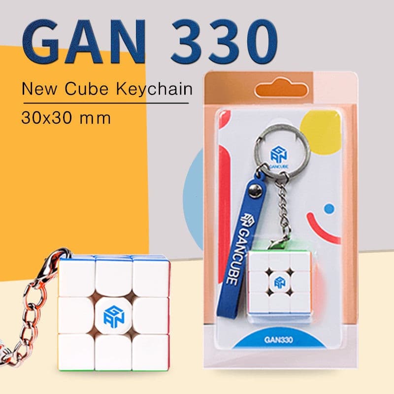 Chaveiro Cubo de Rubik Gan 330, Cubo de Rubik Gan 30 Mini Quick Twist 3X3, Quebra-cabeça Adesivo Sem Aderência
