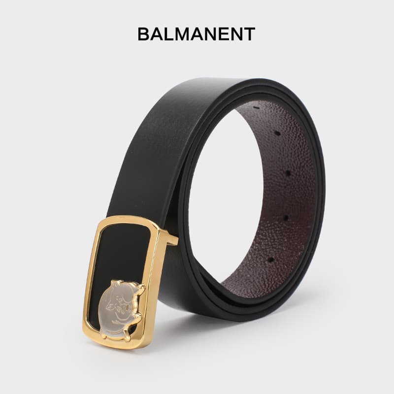 Ano do porco novo estilo cinto de couro masculino moda fivela suave cinto do zodíaco Benming ano vermelho presente anive