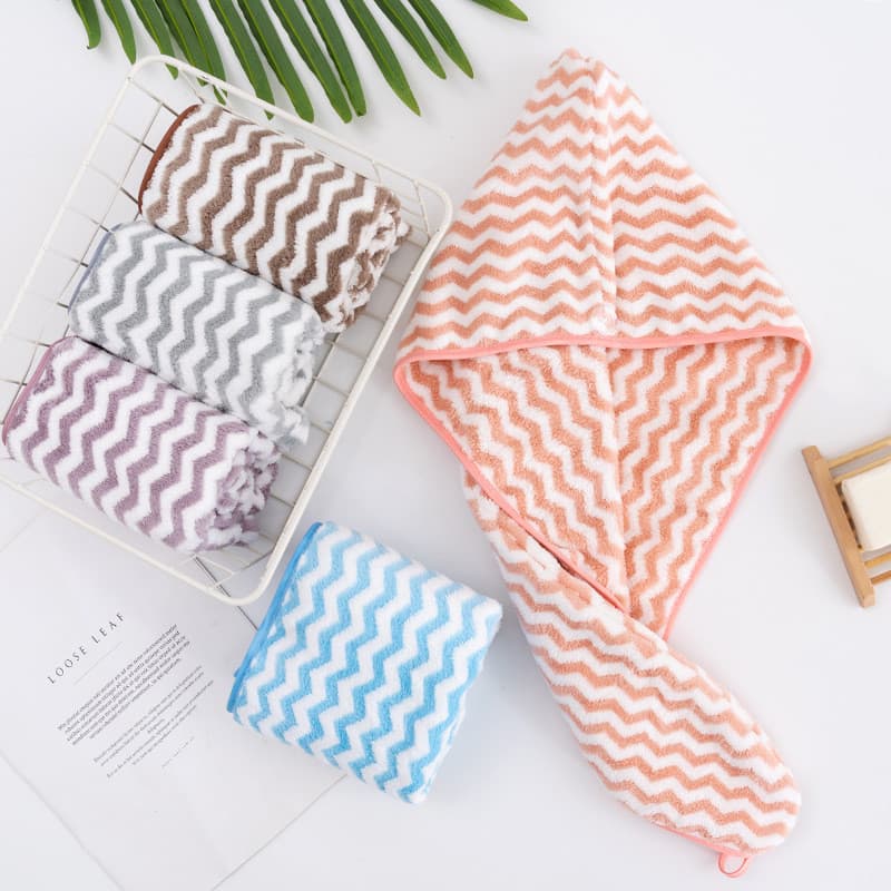 Masculino masculino trançado de alta densidade Coral velo touca de banho triângulo boné de cabelo seco macio absorvente