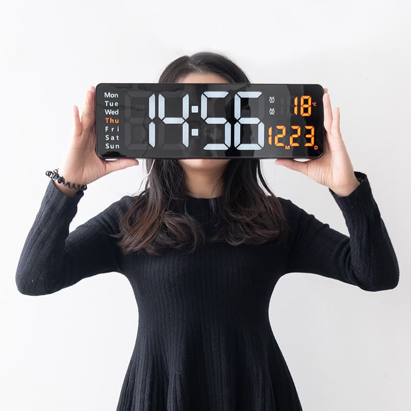 53cm tela grande função Display relógio nórdico relógio Digital simples sala estar relógio de parede led 6626