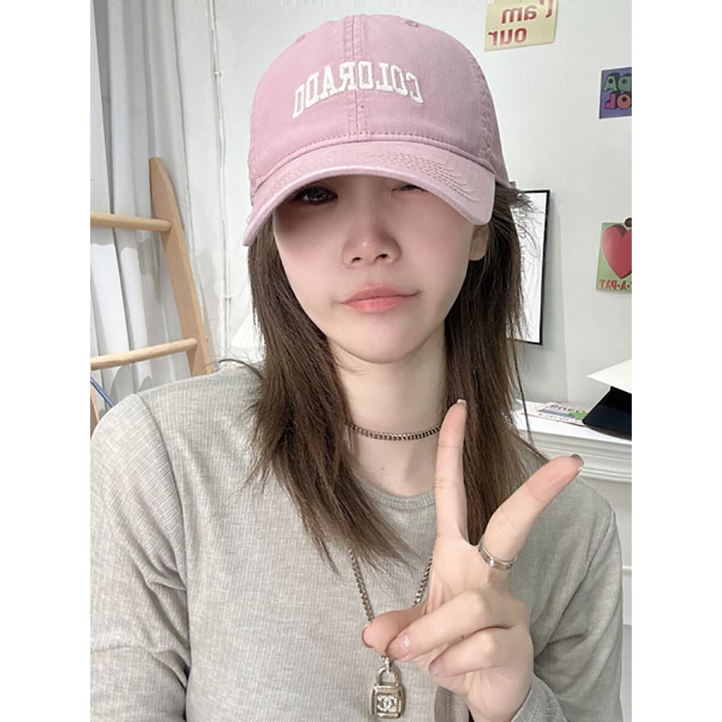 Boné de beisebol rosa feminino estilo verão circunferência da cabeça grande aprofundada aba Extra grande chapéu de sol r
