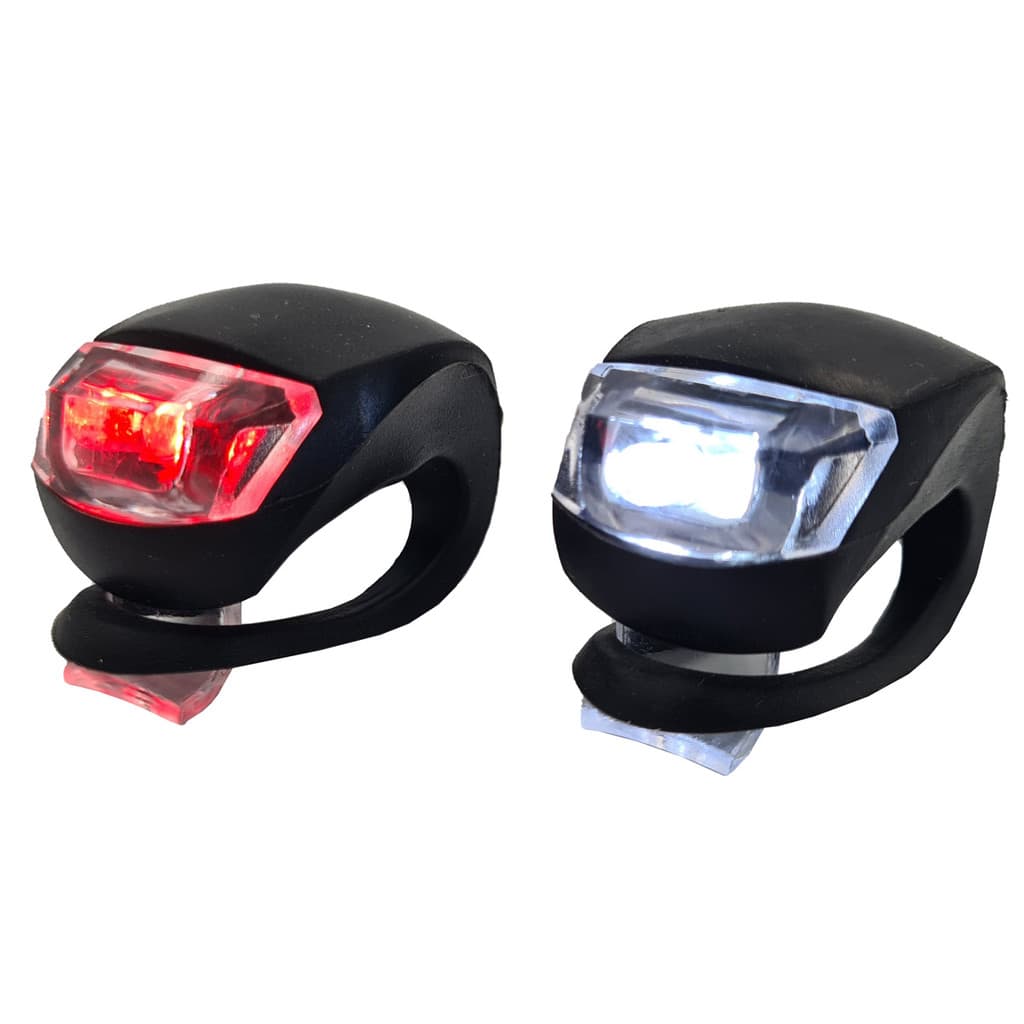 Kit 2 Farol lanterna LEDs Dianteiro e Traseiro lanterna para Bicicleta HJ008-2 LifetimeLED