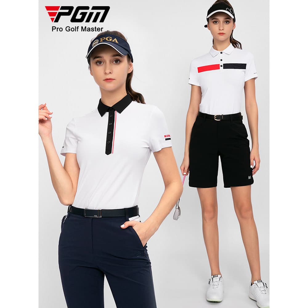 PGM roupas de golfe femininas primavera verão golfe esportes topo camisa polo Casual de manga curta magro-ajuste camiset