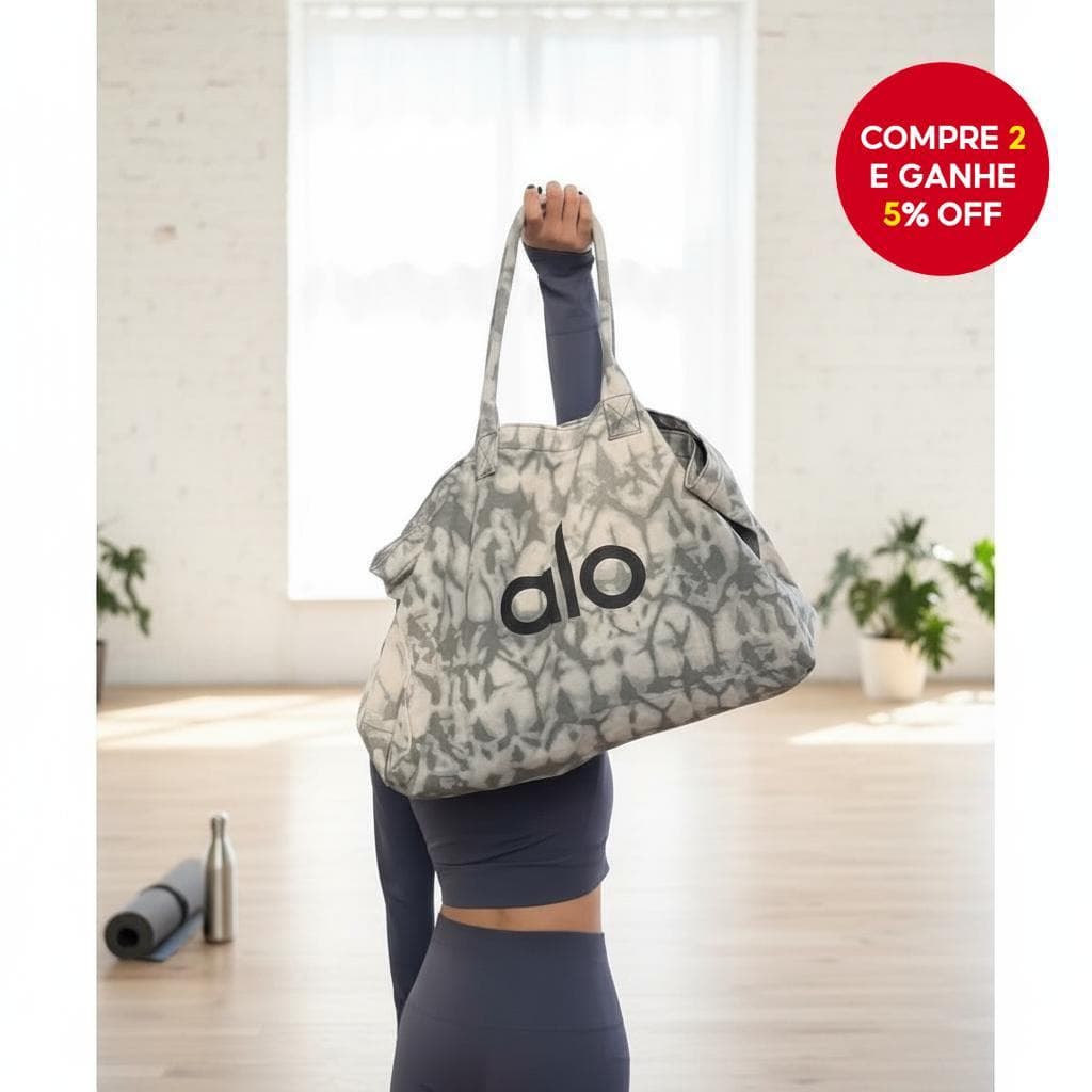 Bolsa de Ombro Grande Unissex em Lona para Yoga, Academia, Esportes e Fitness