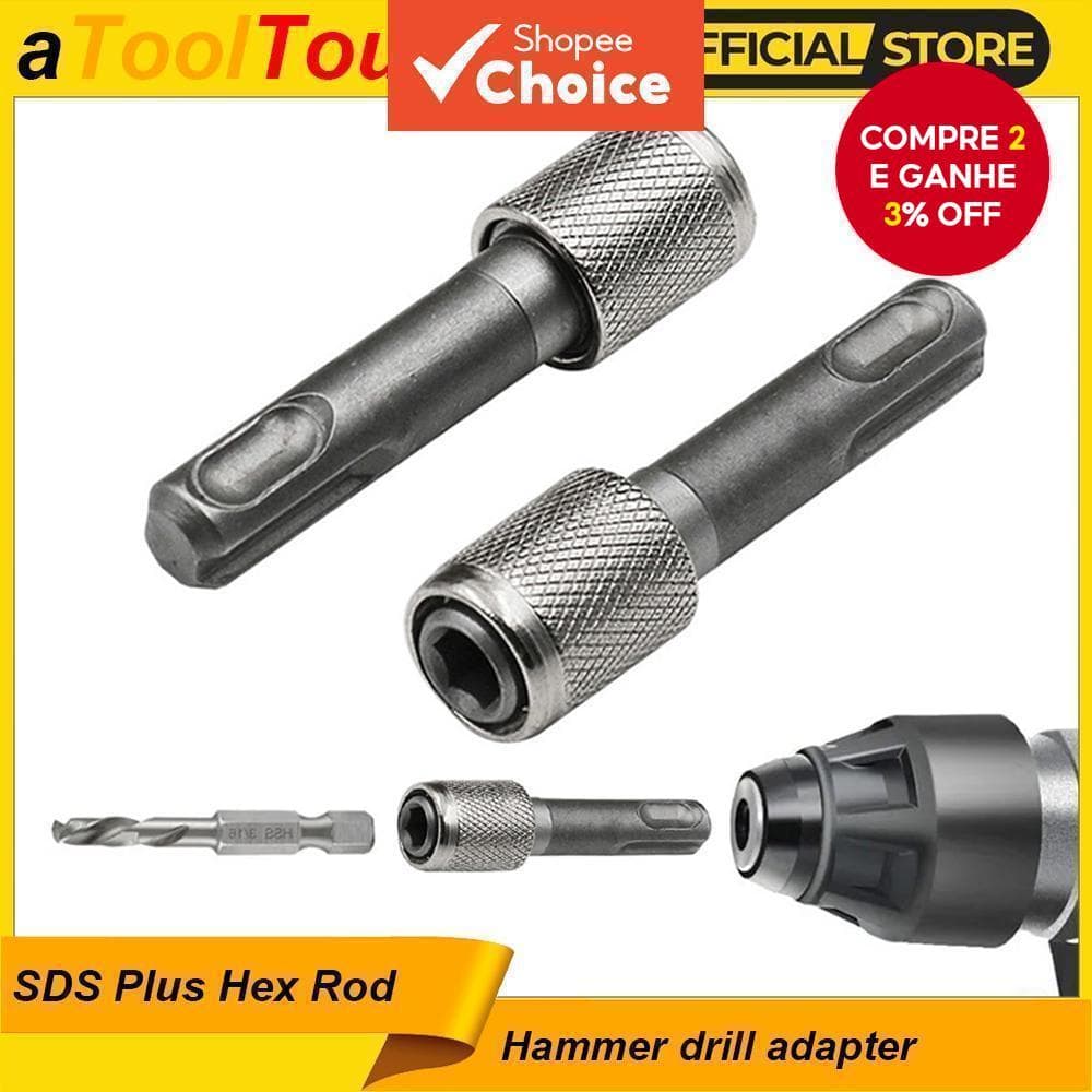 Adaptador De Broca De Martelo Para SDS Plus Conversão De Haste Hexagonal Conversor De 1/4 Chave De Fenda Elétrica Impact