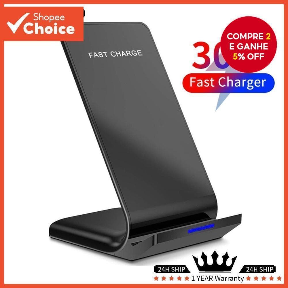 Suporte de carregamento rápido da estação de telefone do suporte do carregador sem fio de 30W Qi para Samsung