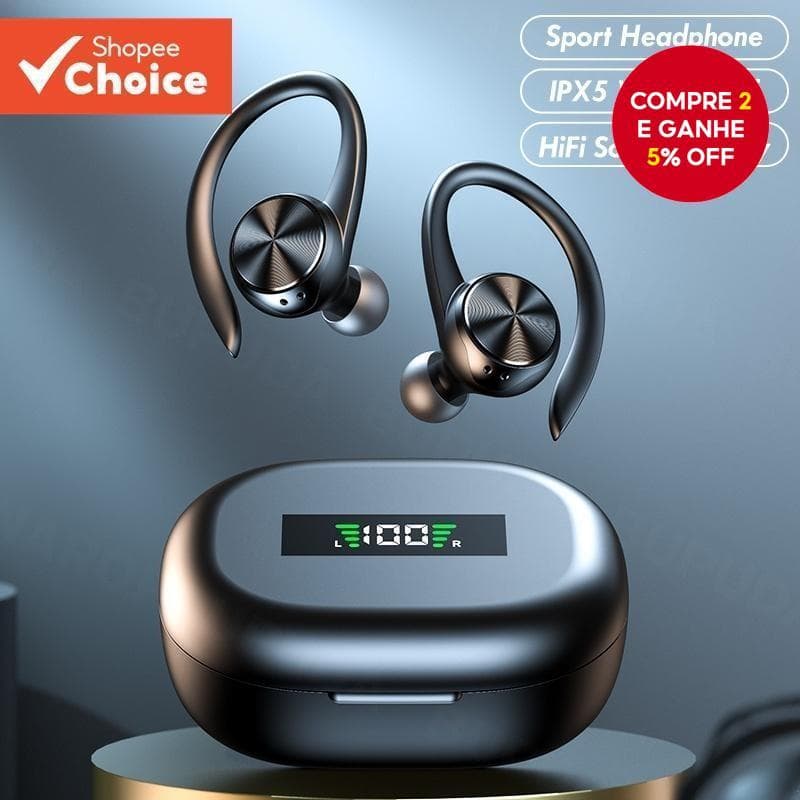 R200 Esportes Fones De Ouvido Bluetooth Sem Fio Com Microfone IPX5 À Prova Dwaterproof Água Ganchos Alta Fidelidade Esté