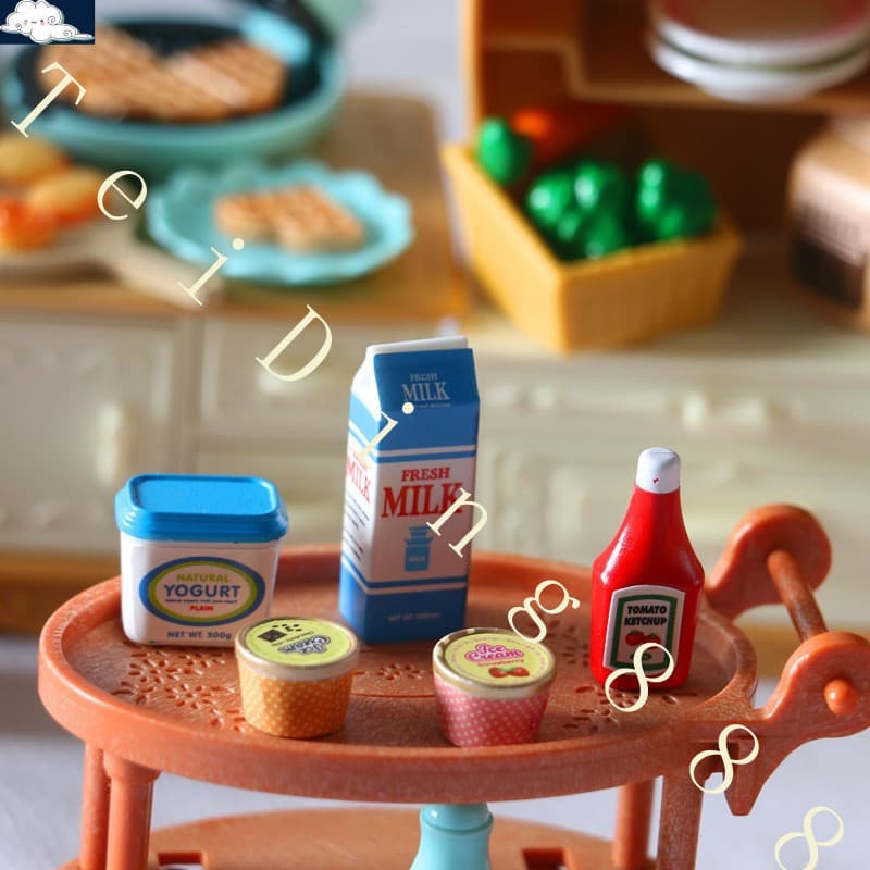 Brinquedo De Comida Em Miniatura Simulação Ketchup Garrafa De Leite Ornamentos De Cena Acessórios Para Casa De Boneca