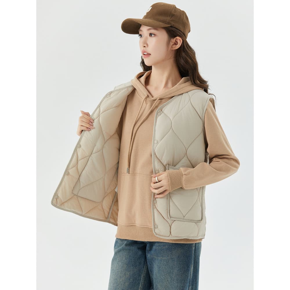 2025 para baixo colete de algodão feminino outono inverno forro leve colete térmico Bottoming roupa interior tamanho gra