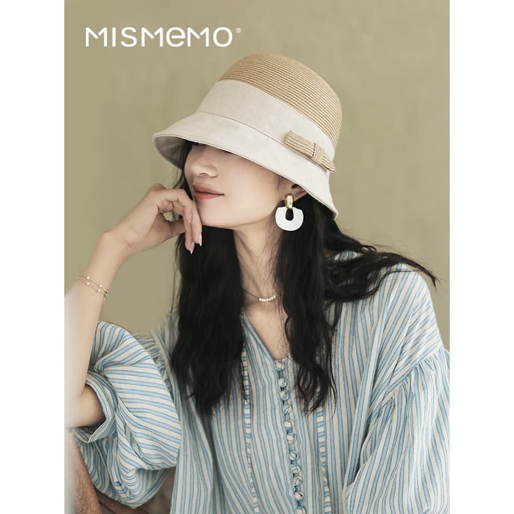 MISMEMO costura balde chapéu feminino primavera verão Retro All-Match Anti-ultravioleta viseira de sol chapéu protetor s