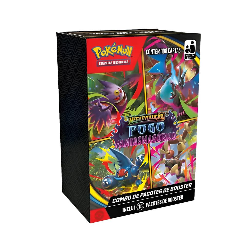 Box Pokémon de Pacotes de Booster - Megaevolução - Fogo Fantasmagórico