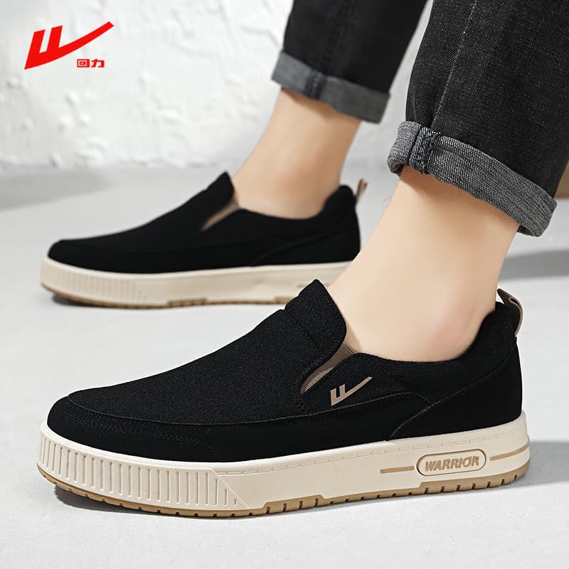 Puxar para trás sapatos masculinos sapatos de lona Casual respirável deslizamento-On sola macia antiderrapante preguiços