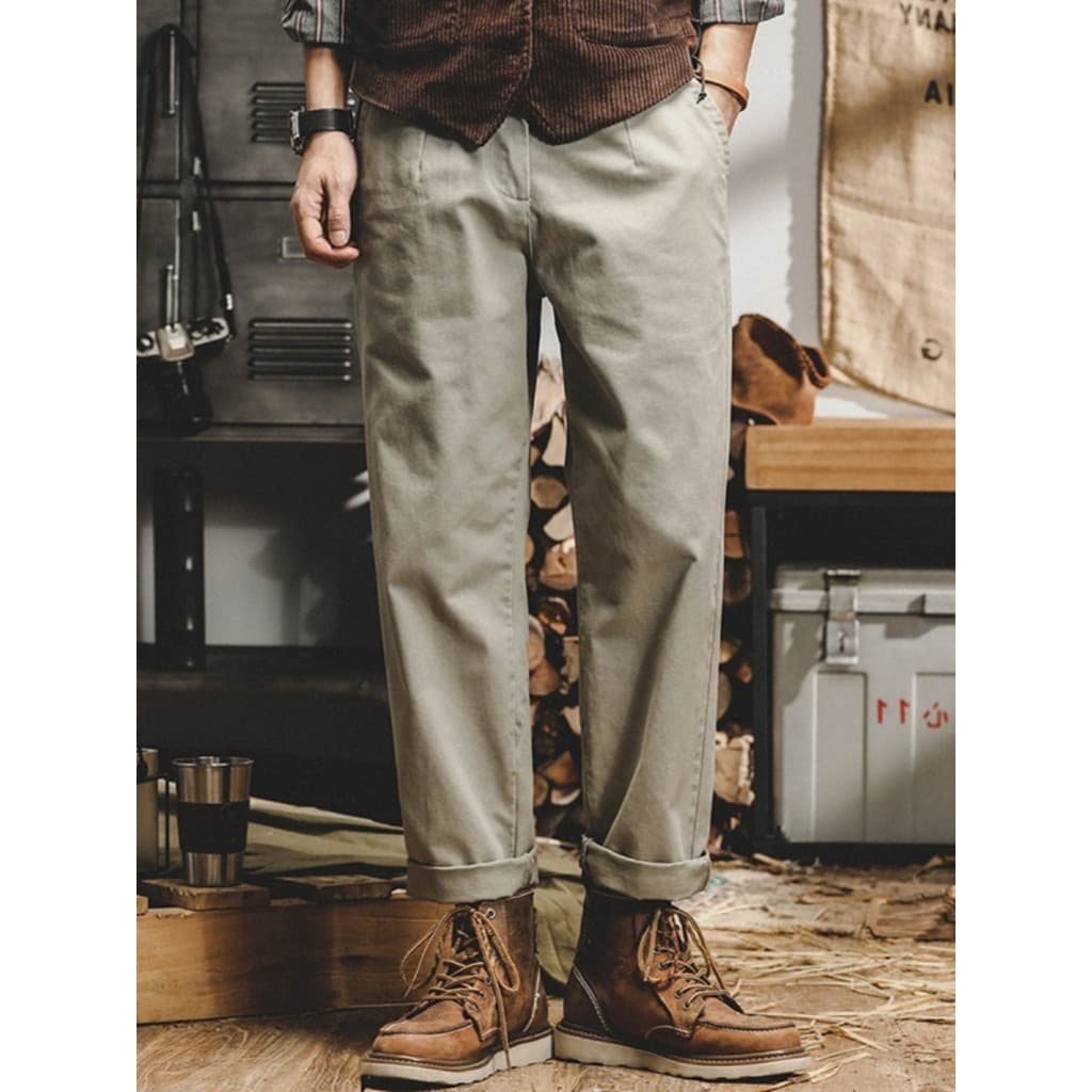 Macacão americano masculino outono solto em linha reta 2026 novo estilo calças casuais masculino All-Match simples calça
