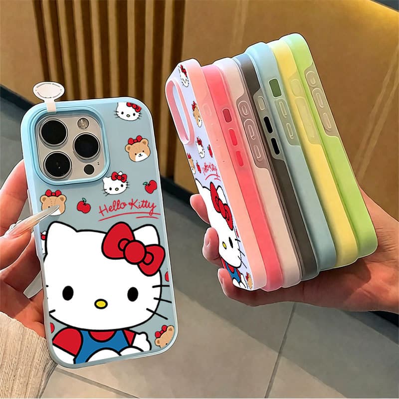 Clássico Hello Kitty Cor Sólida Geléia Caso Para Samsung S25 ULTRA S24 Plus S23 S22 A17 A16 A15 A14 A13 A52 Fosco