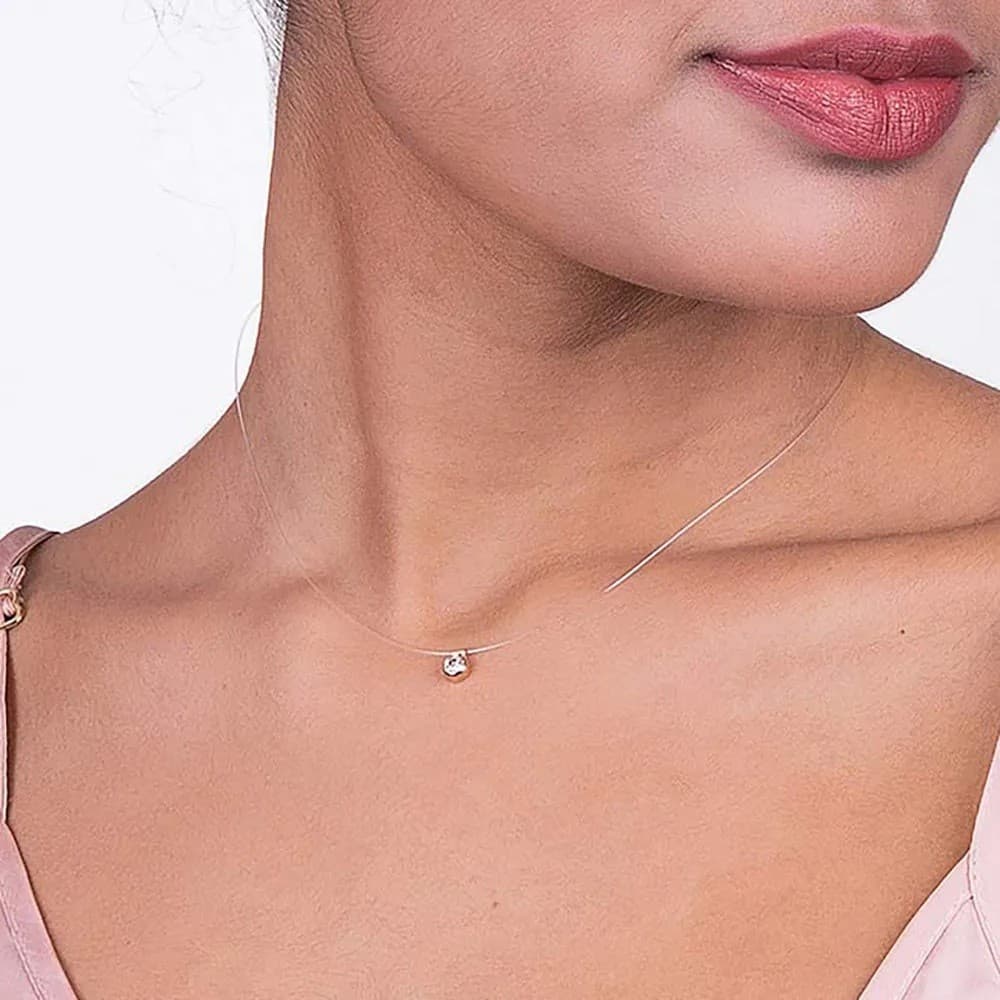 Gargantilha com Fio de Nylon e Zircônia Rommanel - 531837