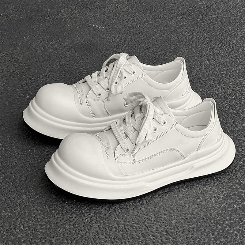 Couro genuíno Mickey sapatos de dedo grande masculino 2025 primavera novo estilo All-Match feio bonito sapatos de lona d