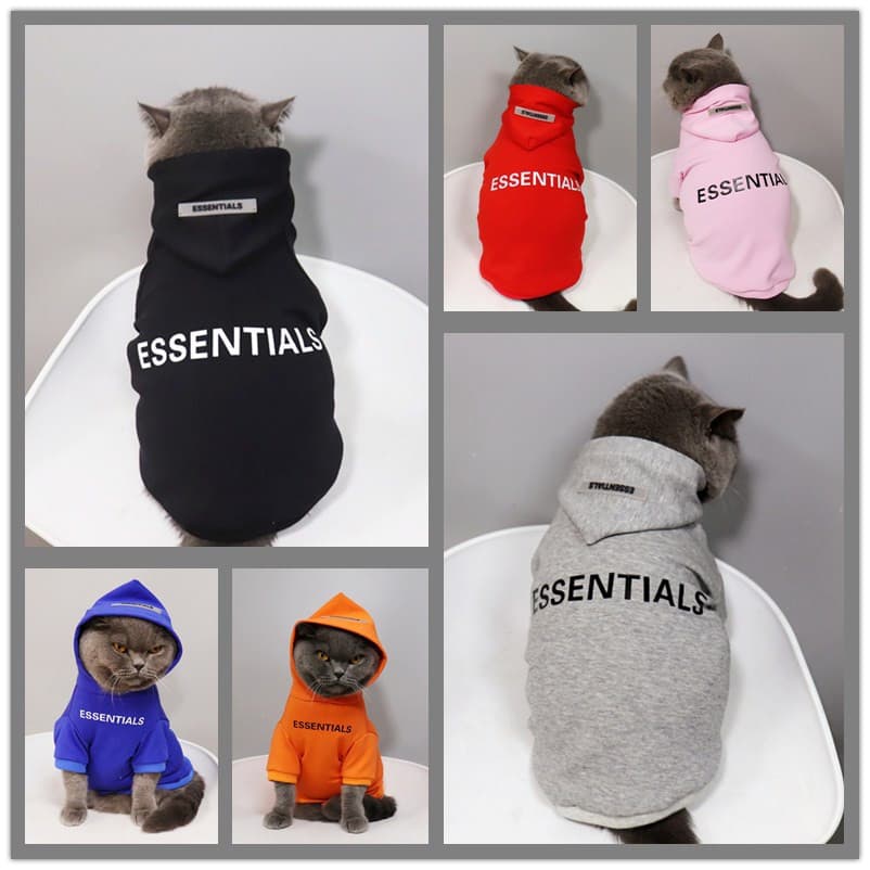 Carta luminosa reflexiva Street Wear cão de estimação outono inverno roupas gatinho gato azul Muppet gato moletom com ca