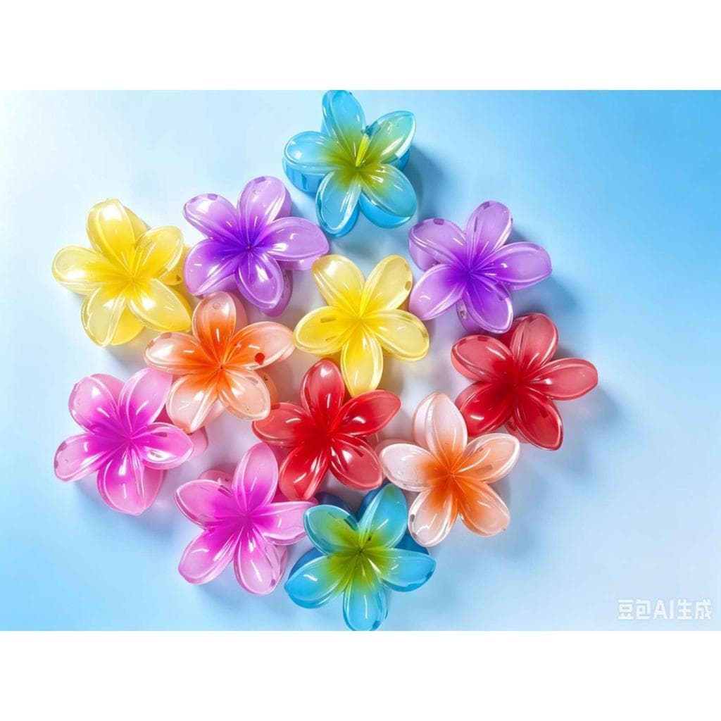 Kit 3, 6, 12 Presilhas Piranha Flor para Cabelo Prendedor Grampo Estilo Flor Moda Grande 8cm