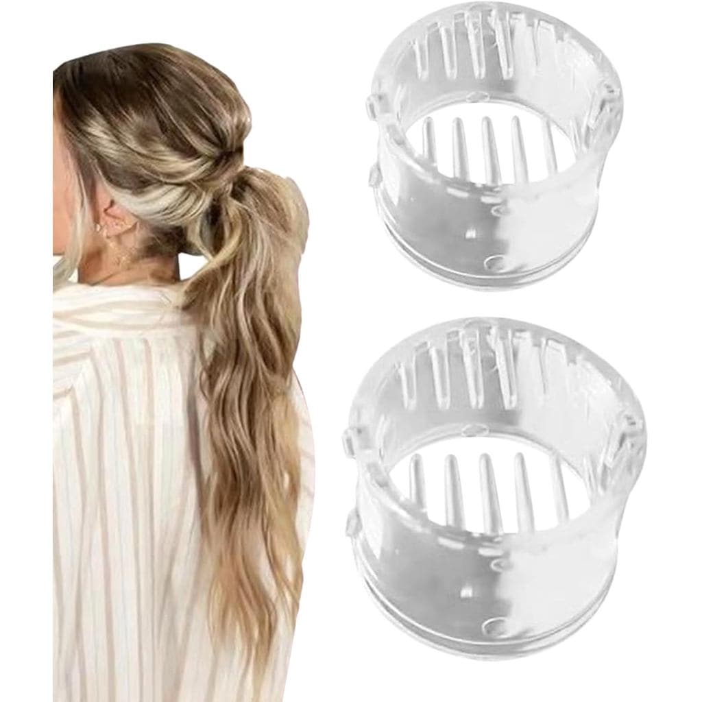 Clipe para rabo de cavalo, 2 peças, suporte transparente para rabo de cavalo, suporte para rabo de cavalo alto para volu