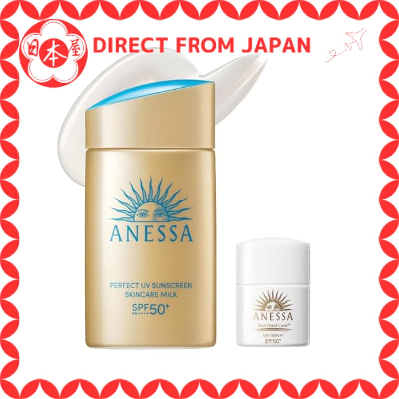 Protetor solar Anessa Perfect UV Skin Care Milk NA Day Serum N com miniatura + SPF50+ PA++++ para rosto e corpo