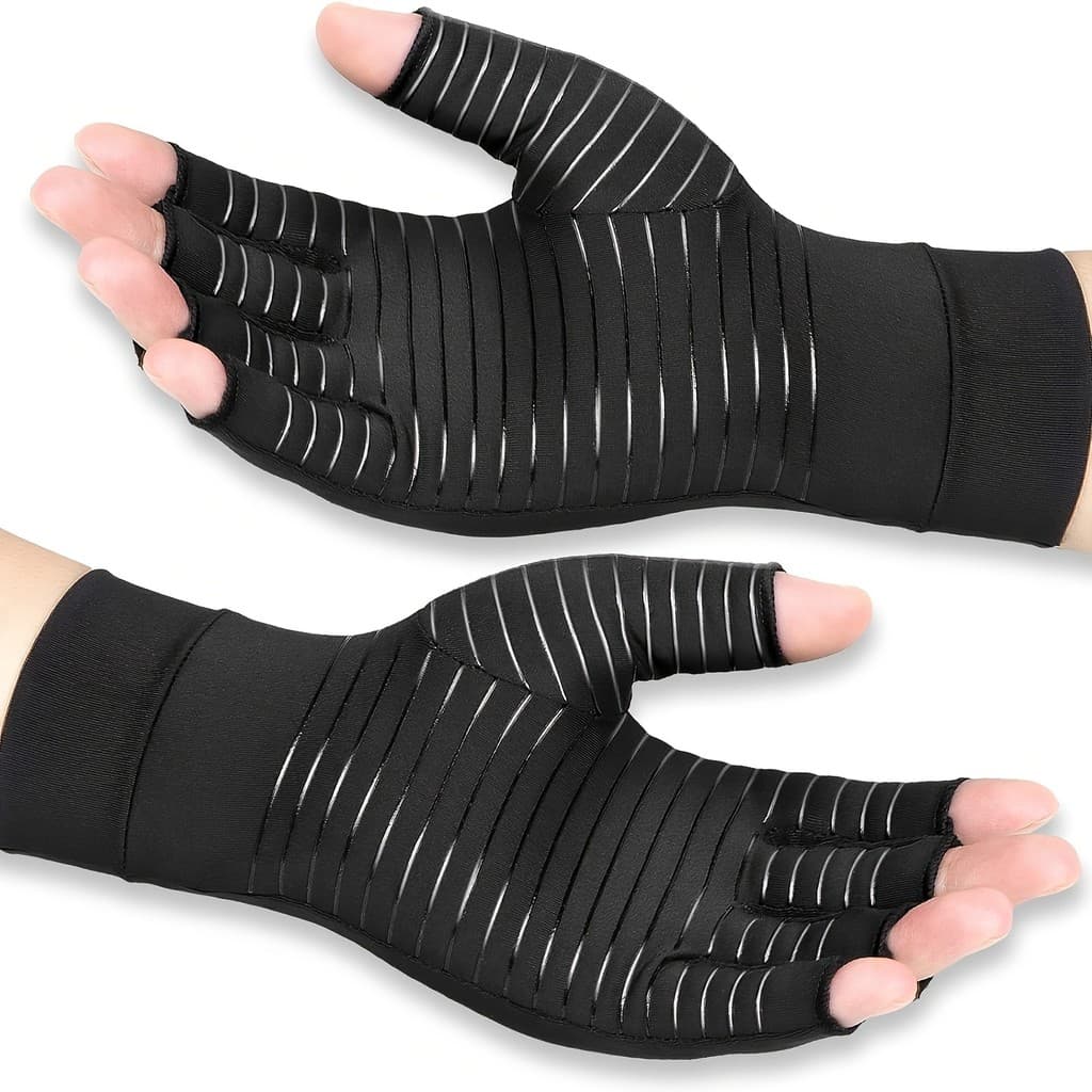 Luvas de Compressão, Luvas de Meio Dedo para Mulheres e Homens, Luvas de Pressão para Ciclismo, Esportes ao Ar Livre e M