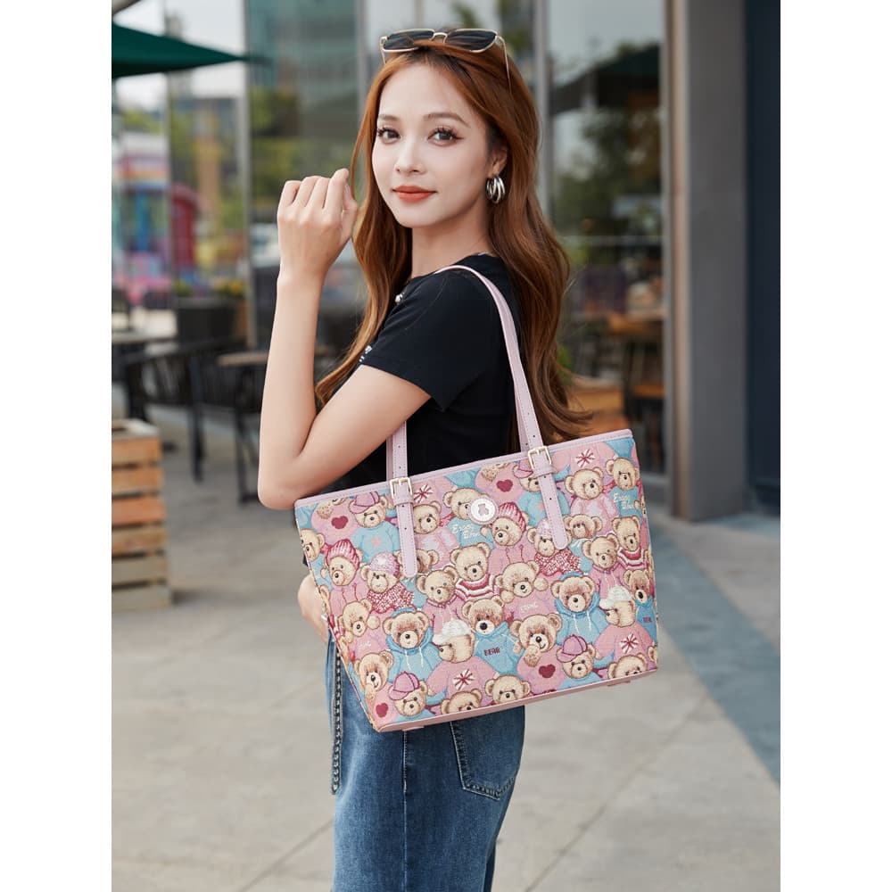 Pequeno urso acessório sacola feminina grande capacidade nicho Design bolsa estudante universitário Commuter bonito pequ
