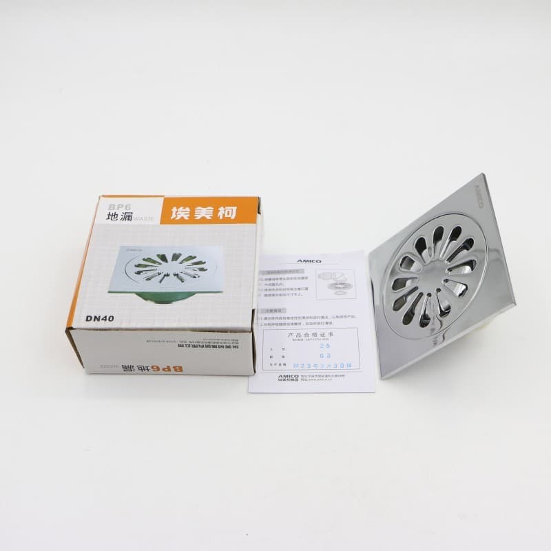 Dreno de piso Emico genuíno BP6, desodorante todo em cobre, 50 tubo de esgoto, 9cm, gravidade quadrada, autovedante, est