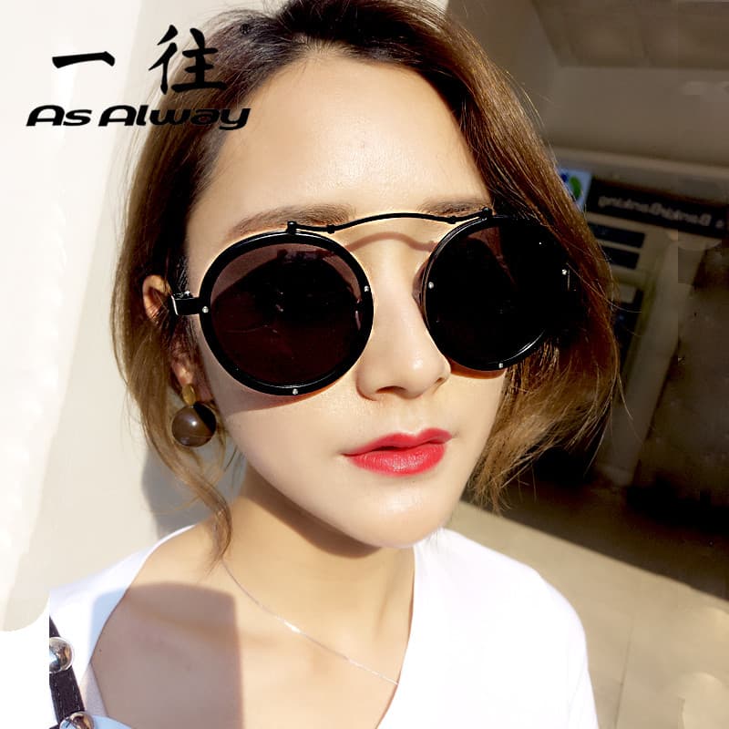 2025 novo estilo coreano estrela óculos de sol feminino na moda rosto redondo grande quadro óculos de sol masculino Retr