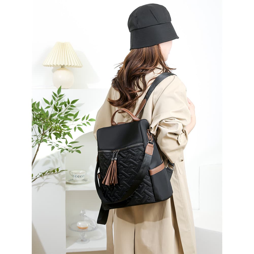 Mochila feminina 2026 novo estilo versão coreana moda náilon mochila de viagem dupla utilização meninas grande capacidad