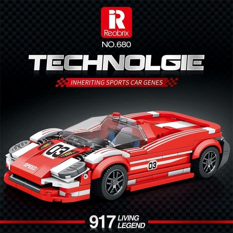 Supercar blocos de construção de partículas pequenas, decoração de carro de oito grades, modelo de carro esportivo monta