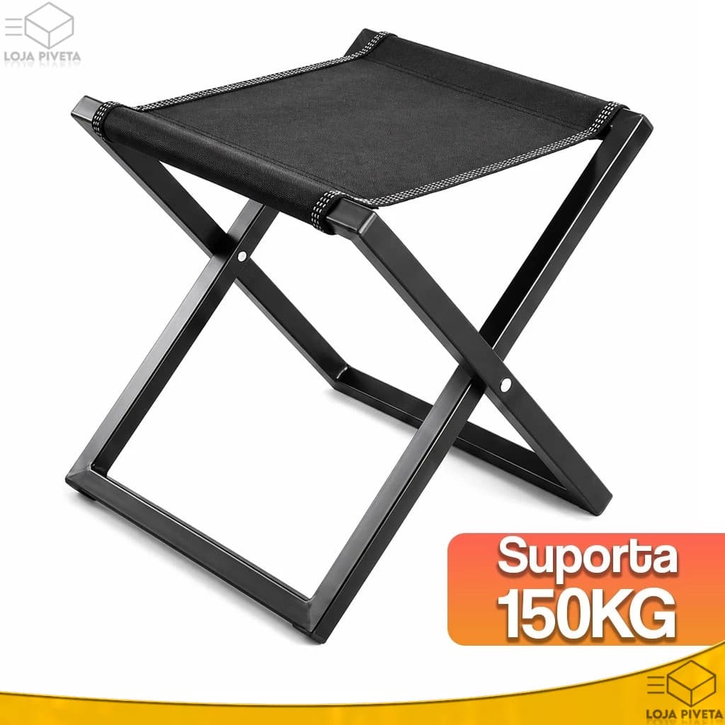 Banco Dobrável Cadeira Retrátil 150kg Banqueta Banquinho Super Reforçado Premium Pesca Camping