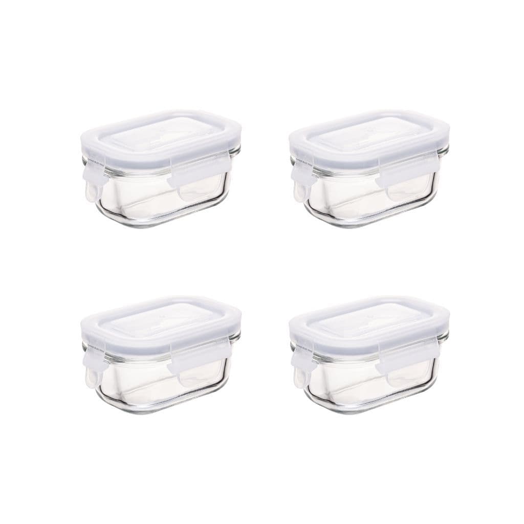 Kit com 4 Potes Herméticos de Vidro 120ml