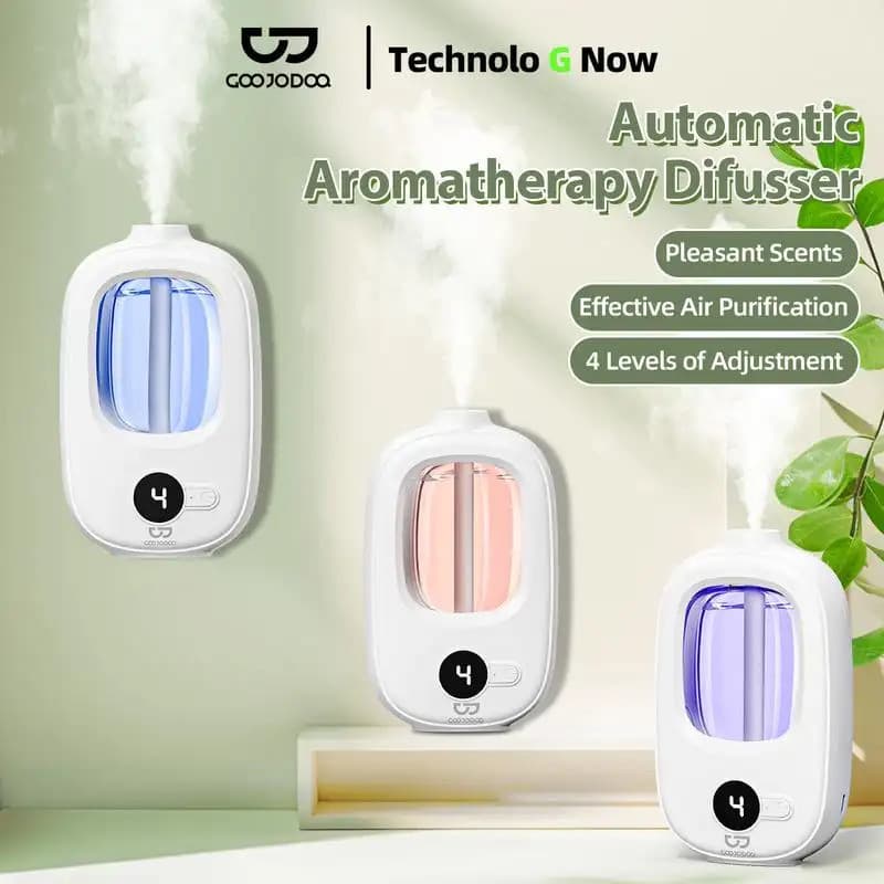 Difusor Automático de Aromas GOOJODOQ |   Difusor de Aroma Sem Fio |   Difusor de Óleos Essenciais Ultrassônico Montado