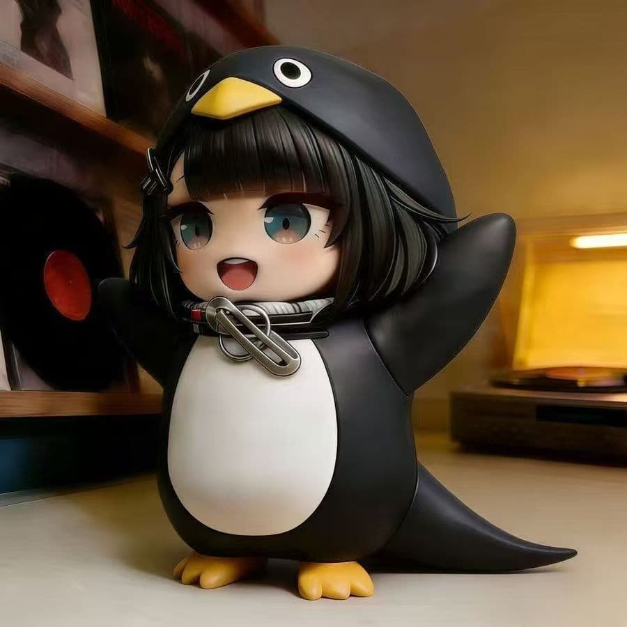 Guguga pequeno pinguim administrador pinguim figura modelo ornamentos brinquedos final boneca presente de aniversário 20
