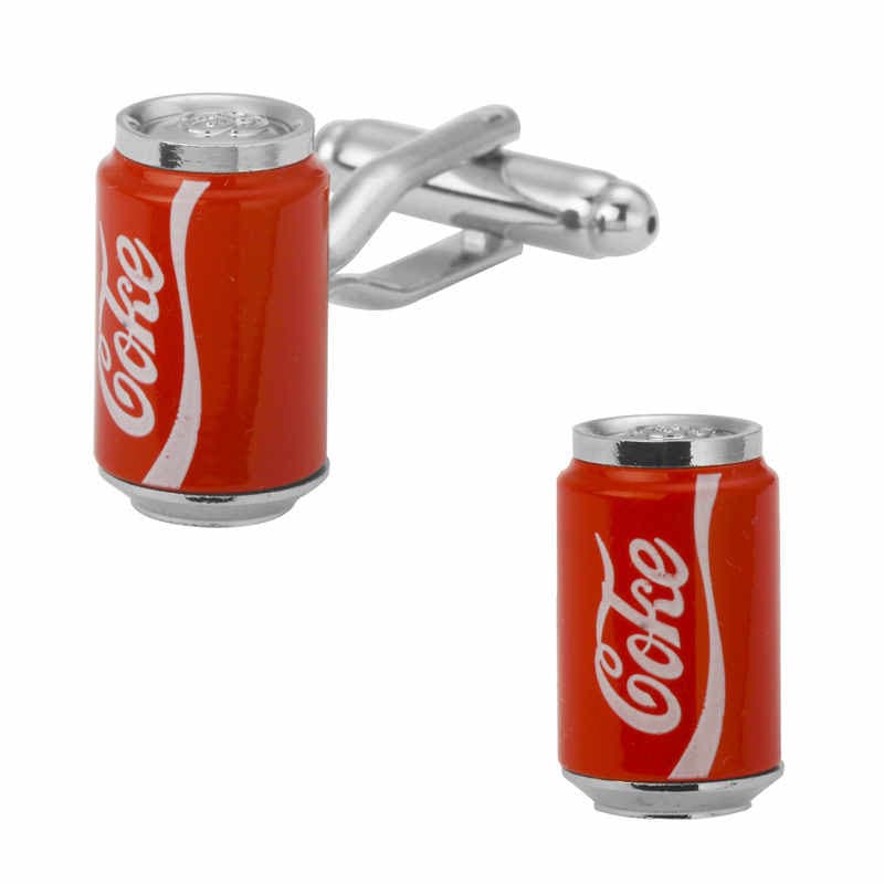 JM Abotoaduras de camisa francesa masculina da moda de alta qualidade Abotoaduras de garrafa de Cola vermelha