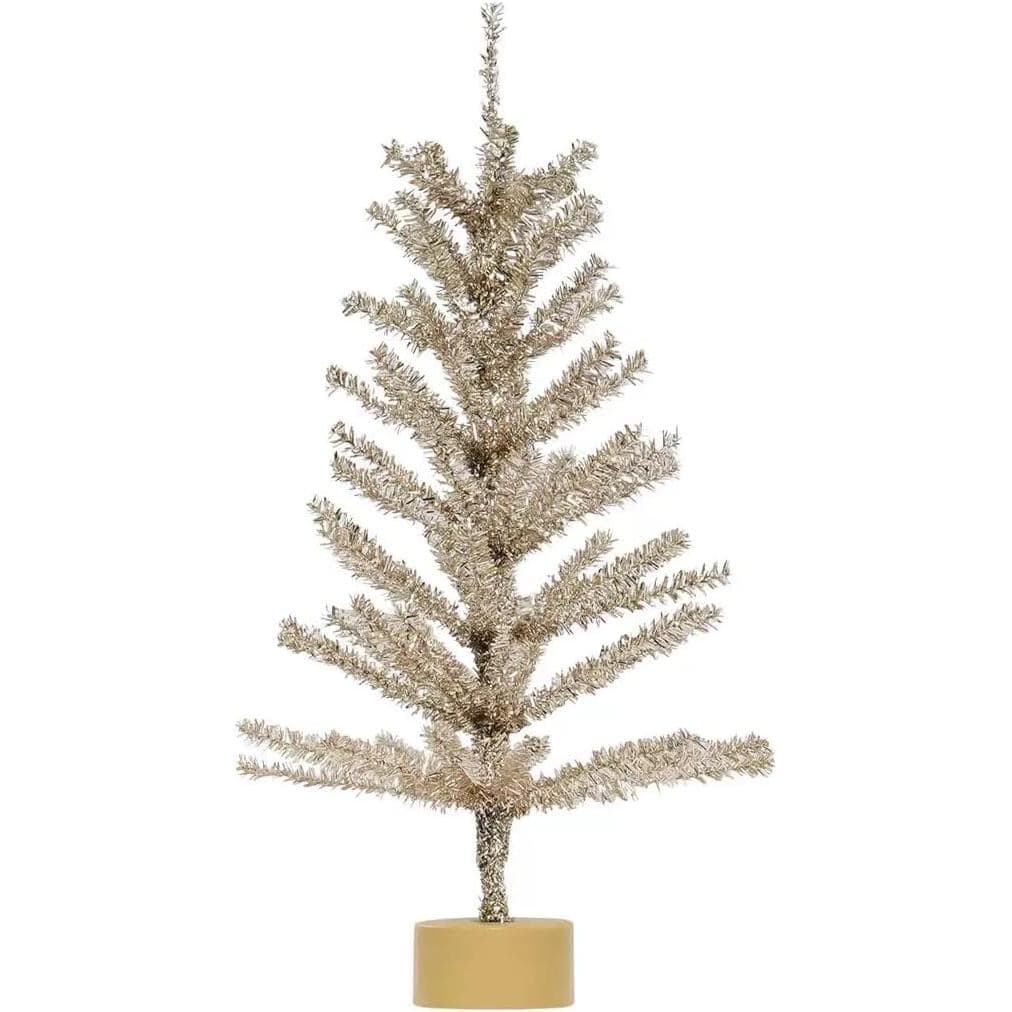 Árvore de Natal Decorativa Genérica de 24 Polegadas, Rosa, Branco Neve, Cores Champagne, Decoração de Casa para as Festa