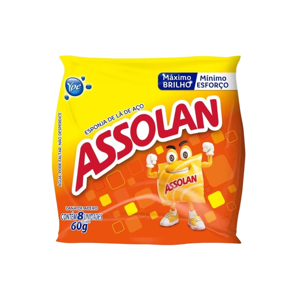 60g - Esponja de Lã de Aço Assolan Ypê