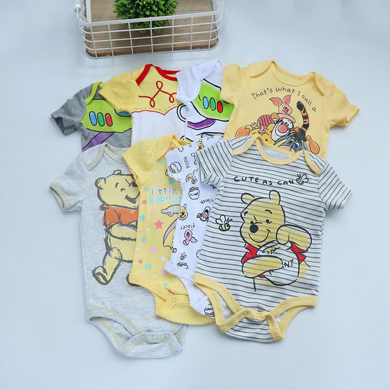 Macacão de bebê de manga curta macacão de verão recém-nascido pijamas de verão macacão de bebê