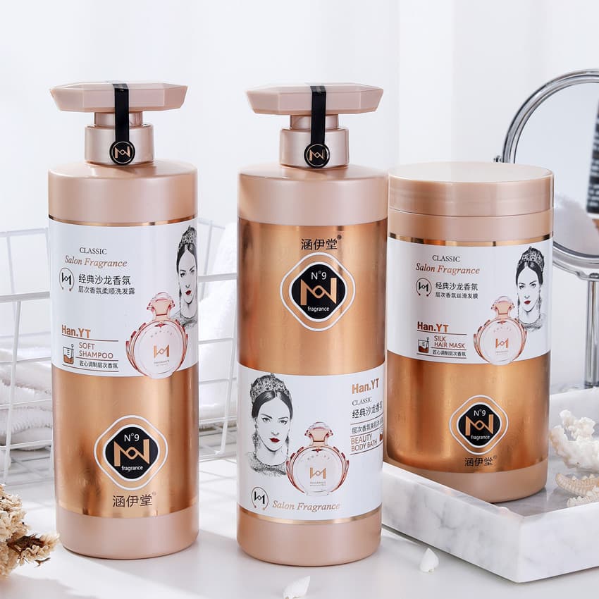 Hanyitang shampoo camada fragrância máscara de cabelo sedoso shampoo óleo nutritivo cozido pomada Gel de banho produto g