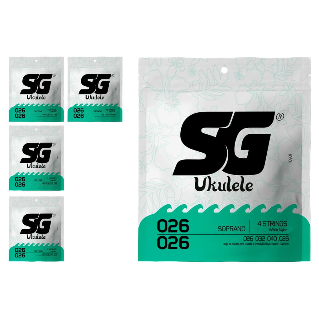 Kit 5 Encordoamento Nylon P/Ukulele Soprano  0.026 SG