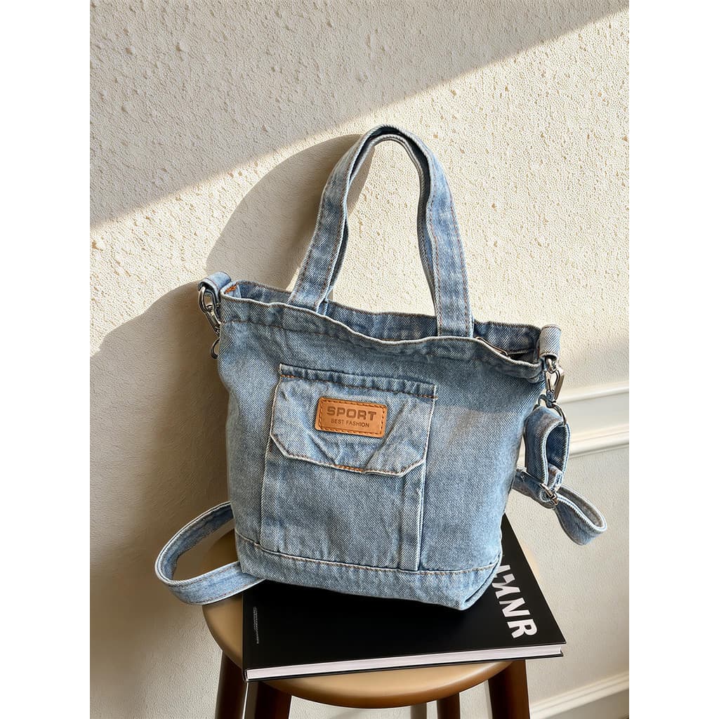 Japonês Denim balde pequeno saco feminino 2026 verão novo estilo de um ombro saco do mensageiro Casual All-Match bolsa