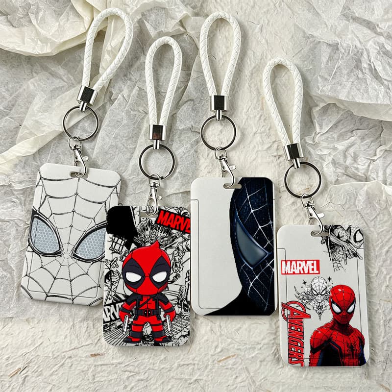 Porta-Cartões Deslizante Do Homem-Aranha Com Cordão – Protetor De Crachá De Identificação Durável Para De Acesso Escolar