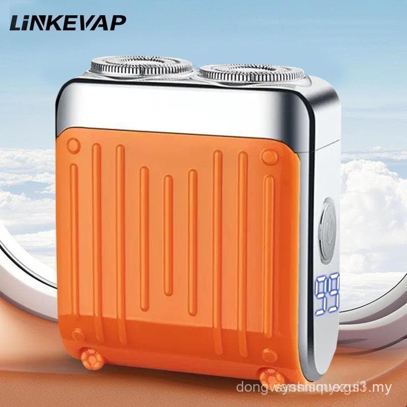 Aparador de Barba Elétrico Mini para Viajantes, Cortador Magnético de Duplo Anel à Prova d'Água e Confortável, Um Botão