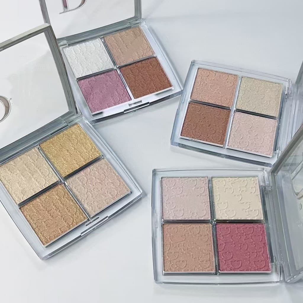 Paleta de maquiagem de quatro grades de uma peça, contorno facial completo, disco alto multiuso iluminador