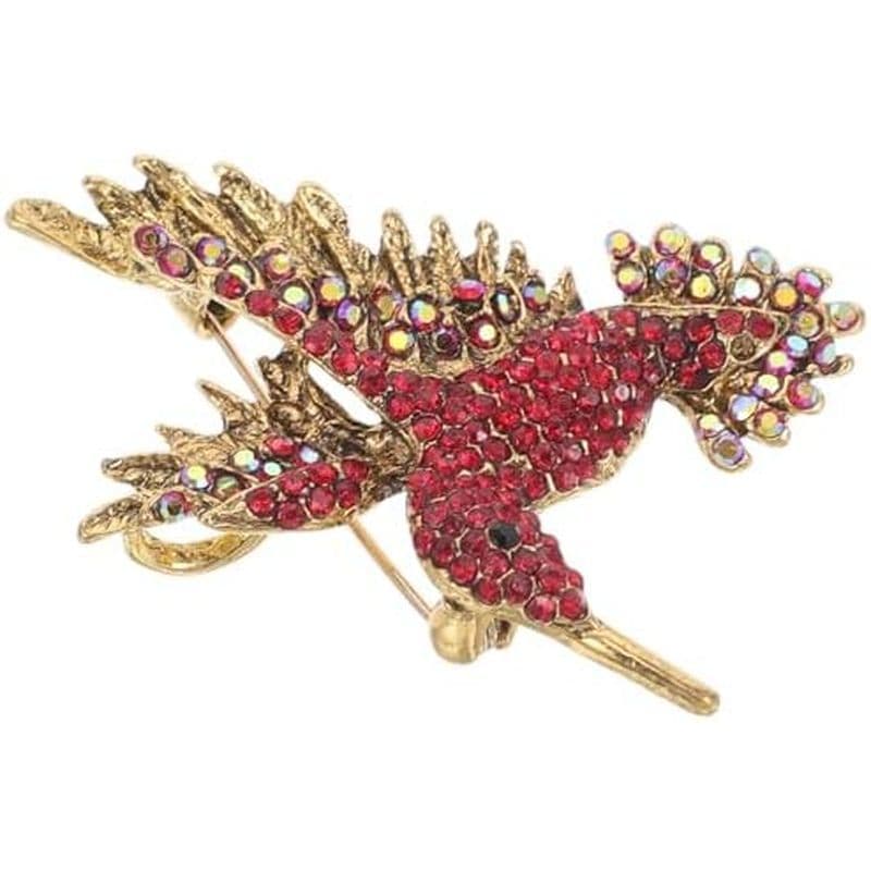 Baluue Strass Beija-Flor Broche Pino Decoive Pássaro Colar Vintage Antigo Animal Para Mulheres Acessórios De Moda