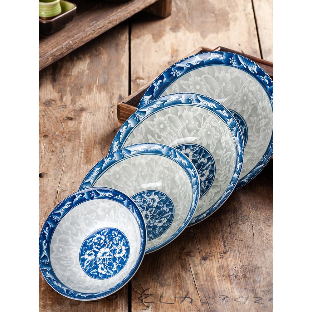 Tigela Azul Branco 17cm 7 Chapéu de Cerâmica Tigela de Porcelana 9 Polegadas 8 Azul Branco Porcelana Tigela Grande Chapé