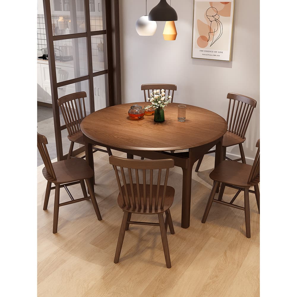 Mesa de jantar de madeira maciça cadeira redonda nórdica simples moderna mesa de jantar pequeno apartamento mesa de jant