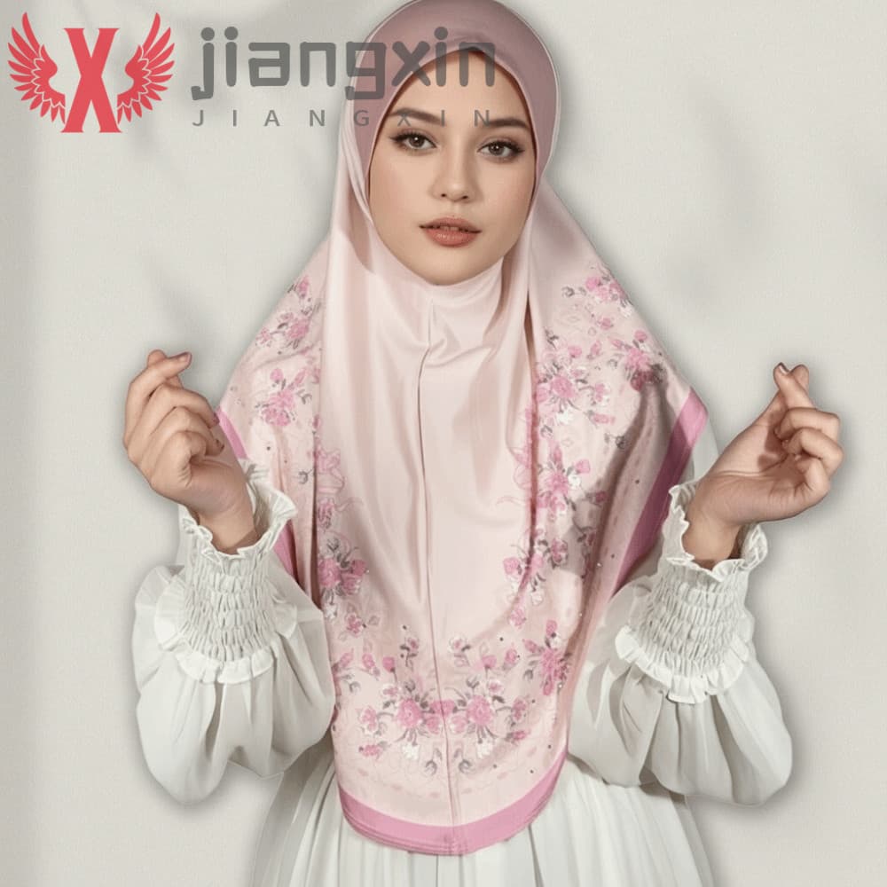 JIANGXIN Eid Al-Fitr Turbante Floral Longo , Lenço De Cabeça Árabe Estampado Ajustável Respirável , Estilo Étnico