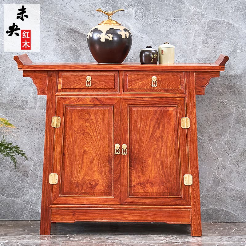 Armário duplo de sândalo vermelho ouriço, novo estilo chinês, gaveta de madeira sólida, caixa de cabeça de mogno, armári