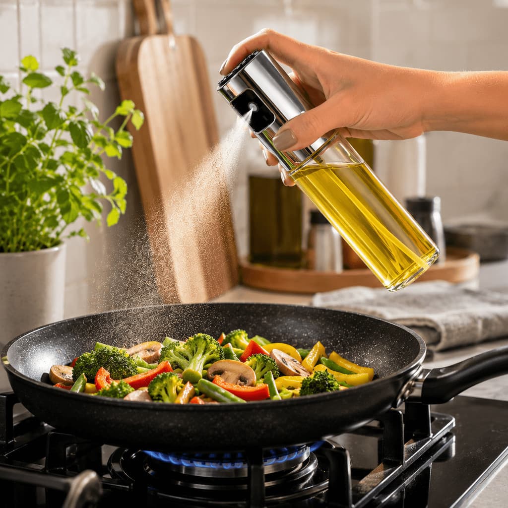 Borrifador Spray de Azeite 100ml Pulverizador de Óleo, Vinagre e Shoyu Controle de Spray Fino para Cozinha Gourmet
